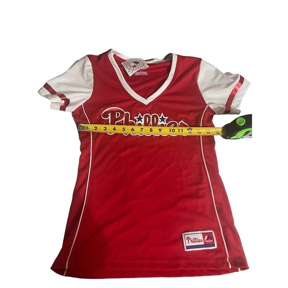 Philadelphia Phillies Girls Youth 2 Medium 10-12 Shirt  Baseball New - Picture 10 of 16